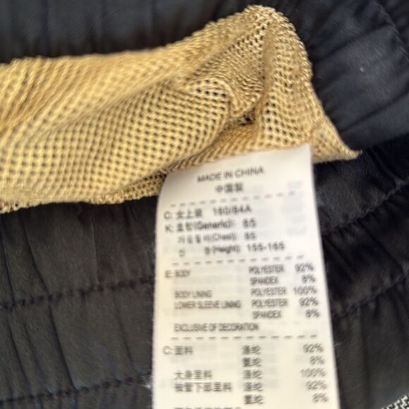 Nike Women’s Black Satin Crop Sportswear Casual Full Zip Bomber Jacket Sz Medium - Picture 9 of 10